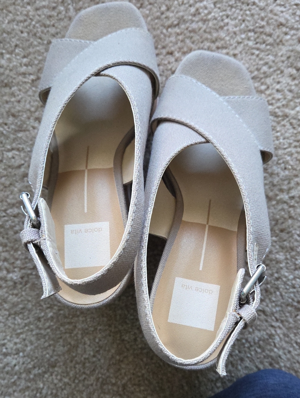 Dolce Vita Light Beige Crossband Slingback Sandals